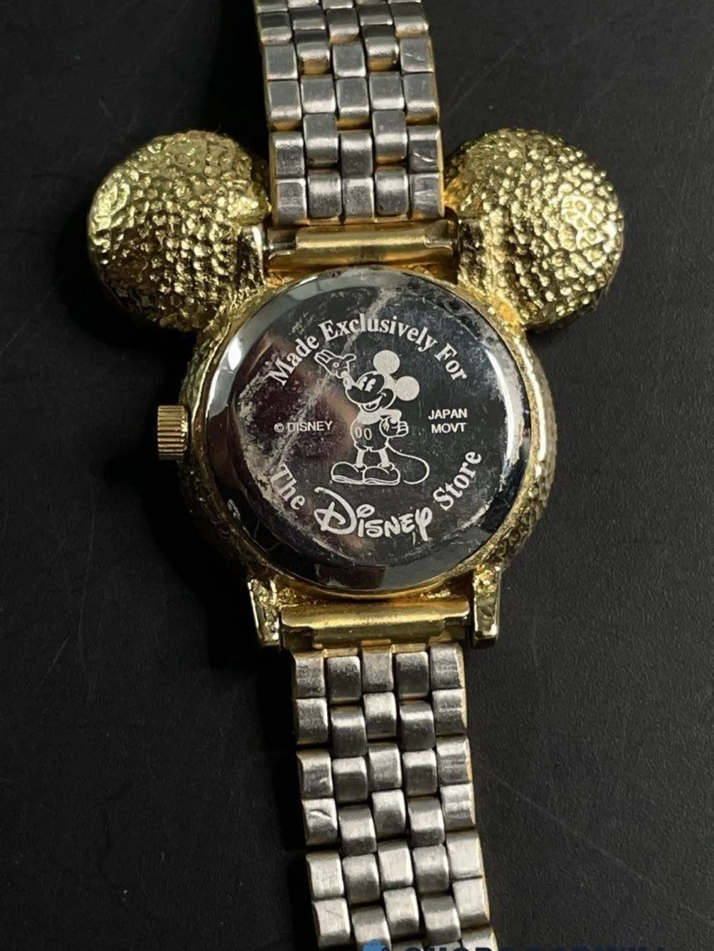 Disney Mickey Mouse rhinestone watch featuring pave crystal-accented ears